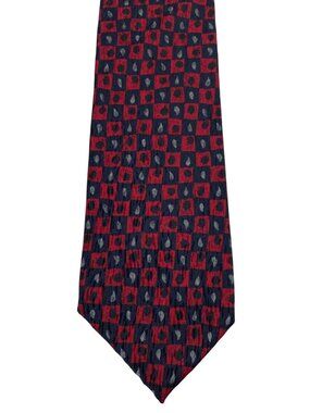 Cocktail Collection Tequila Red Black Gray Geometric 100% Silk Mens Tie Necktie